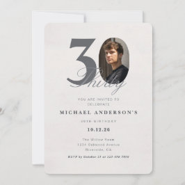 Convites Minimalist 30th Year Birthday Invitation