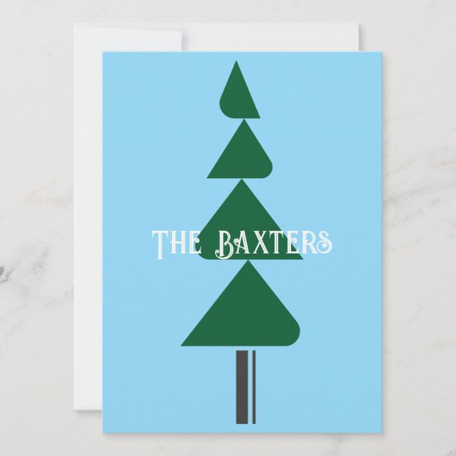 Convites Minimalist Abstract Green Chic Christmas Tree (Frente)