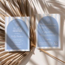 Minimalist Arch Blue & White Beachy Bridal Shower