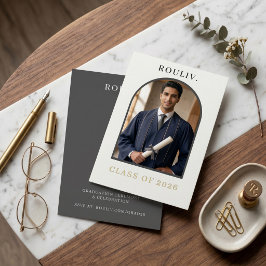 Convites Minimalist Arch Photo Graduation Invite | ROULIV