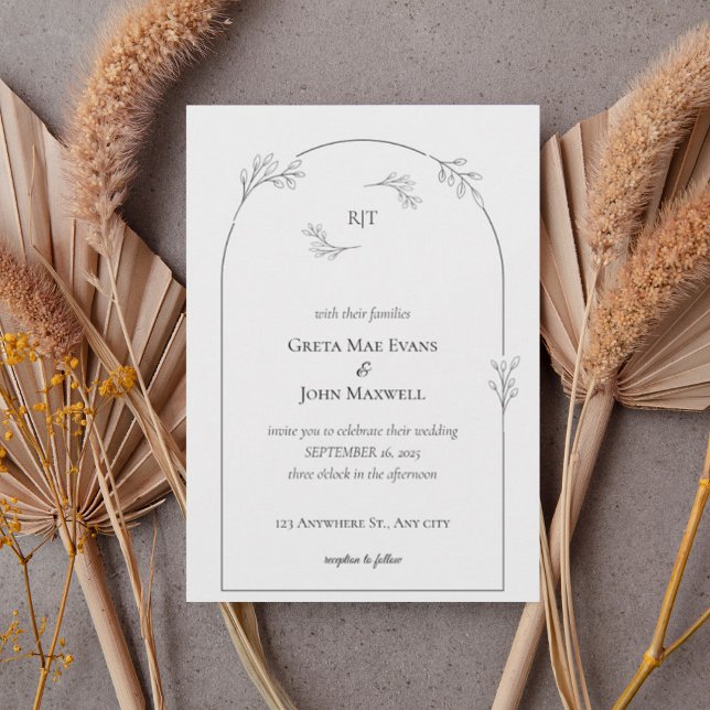 Convites Minimalist Arch Wedding Invitation (Criador carregado)