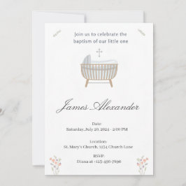 Convites Minimalist Baby Christening Baptism Template