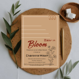Convites Minimalist Baby In Bloom Wildflower Baby Shower