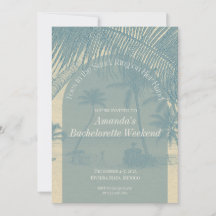 Minimalist Beach Bachelorette Invitation Itinerary