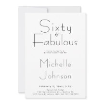 Minimalist Black 60 & Fabulous 60th Birthday Party