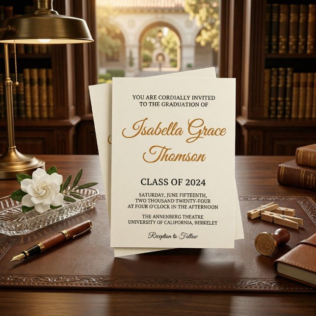 Convites Minimalist Black Serif Typography Class of 2026 (Minimalist Black Serif Typography Class of 2026 Invitation)