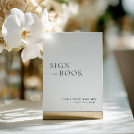 Convites Minimalist Black & White Guest Book Sign