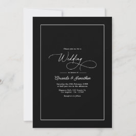Convites Minimalist Black & White Timeless Wedding QR Code