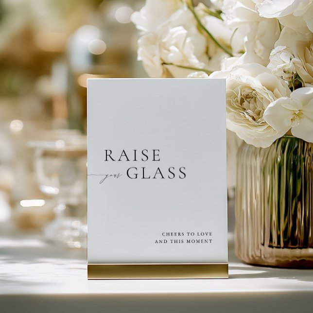 Convites Minimalist Black & White Wedding Bar Sign (Minimalist Black & White Wedding Bar Sign)