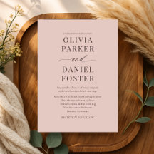 Minimalist Boho Terracotta Wedding Invitation