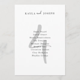 Convites Minimalist Bold Wedding Table Number 4 Card