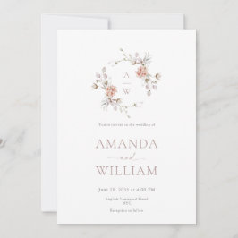 Convites Minimalist Botanical Monogram Invitation