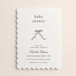 Convites Minimalist Bow Baby Shower Invitation