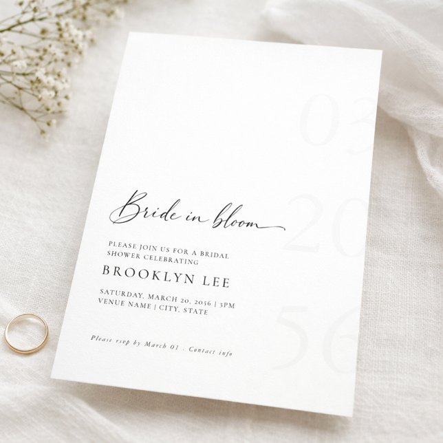 Convites Minimalist Bride In Bloom bridal Shower Invitation (Criador carregado)