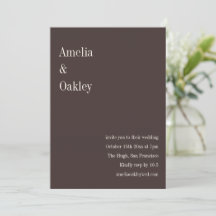 Minimalist Brown Elegant Chic Modern Wedding