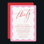 Convites MINIMALIST Calligraphy wave 30th party pink red<br><div class="desc">by kat massard / WWW.SIMPLYSWEETPAPERIE.COM
Love the design,  but would like to see some changes - another colour scheme,  product,  add a photo or adapted for a different occasion - no worries simply contact me,  kat@simplysweetPAPERIE.com I am happy to help!</div>