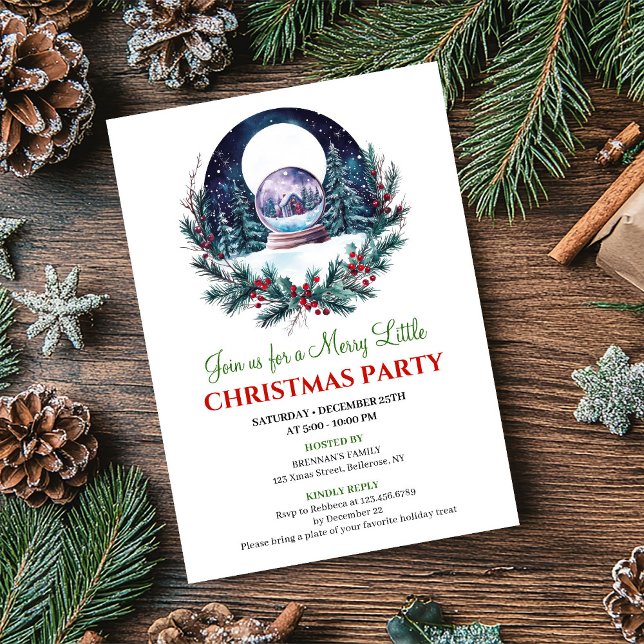 Convites Minimalist Christmas Scene Watercolor Party Invite (Minimalist Christmas Scene Watercolor Party Invite)