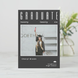 Convites Minimalist class of 2026 Photo Graduation 