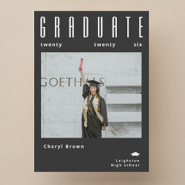 Convites Minimalist class of 2026 Photo Graduation 