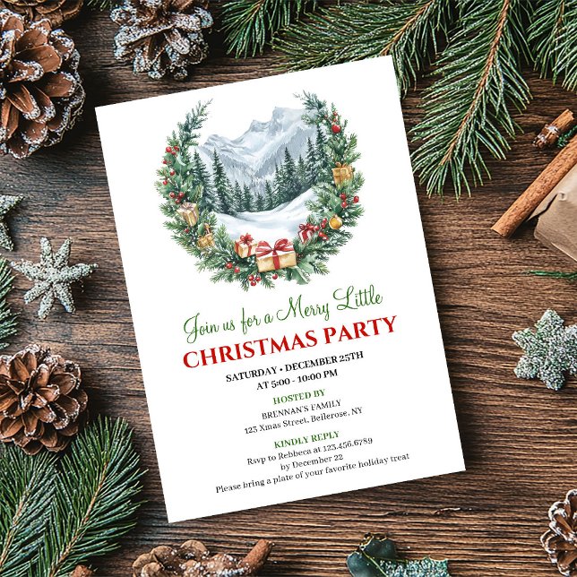 Convites Minimalist Cozy Holiday Scene Editable Invitation (Minimalist Cozy Holiday Scene Editable Invitation)