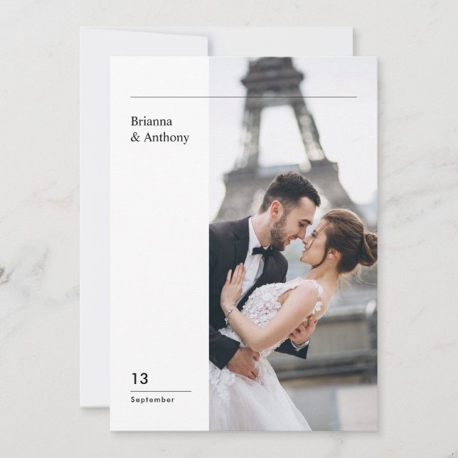 Convites Minimalist Destination Simple Wedding Photo (Frente)