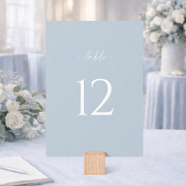 Convites Minimalist Dusty Blue Wedding Table Number Sign