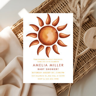 Convites Minimalist Earth Tone Baby Shower