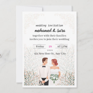 Convites Minimalist Elegant Wedding Invitation & RSVP