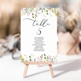 Convites Minimalist elegant Wildflower Seating Chart card