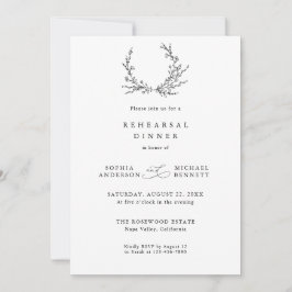 Convites Minimalist Floral Line Art Wedding Rehearsal