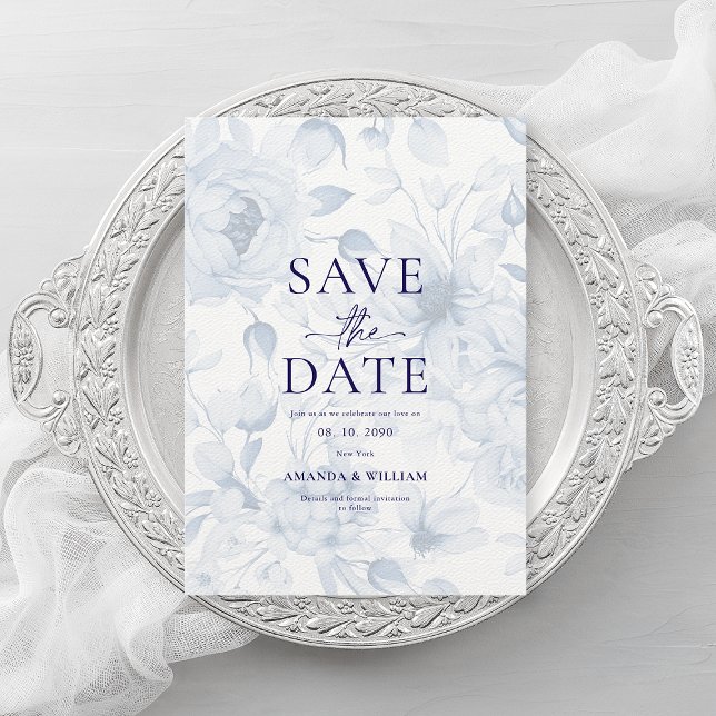 Convites Minimalist Floral Save the Date (Criador carregado)