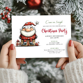 Convites Minimalist Funny Santa Watercolor Party Invitation