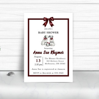 Convites Minimalist Gender Neutral Chic Dalmation Invite