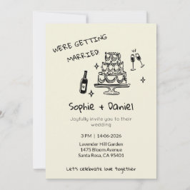 Convites Minimalist Hand-Drawn