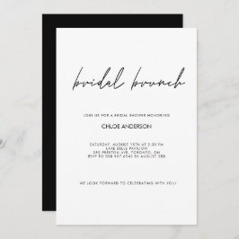 Convites Minimalist Handwritten Script Black Bridal Shower