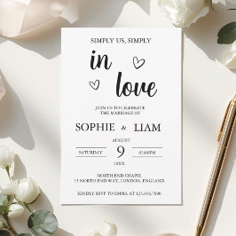 Convites Minimalist Heart Wedding Invitation