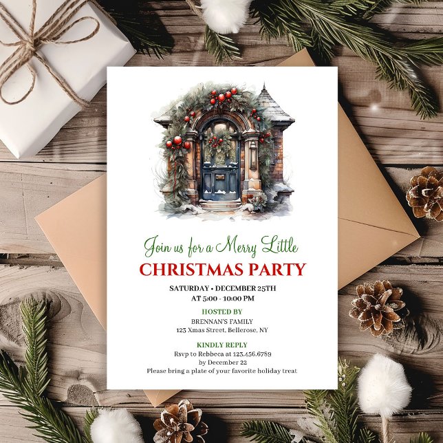 Convites Minimalist Holiday scene Christmas party invite (Minimalist Holiday scene Christmas party invite

)