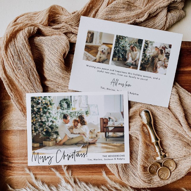 Convites Minimalist Horizontal Photo Holiday Christmas Card (Criador carregado)