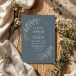 Convites Minimalist Leaf Elegant Modern QR Code Wedding<br><div class="desc">Minimalist Leaf Elegant Modern QR Code Wedding</div>