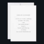 Convites Minimalist Modern Autumn Black White Wedding<br><div class="desc">A simple wedding invitation with sans serif typography in black and white.</div>