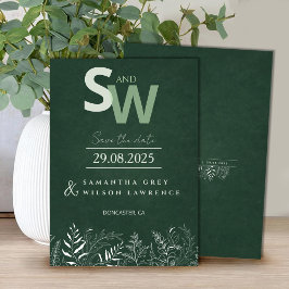 Convites Minimalist Nature-inspired Leafy Save the Date