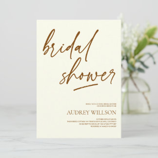 Convites Minimalist Neutral Bridal Shower Invitation