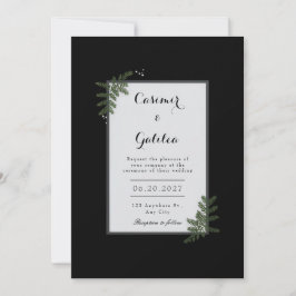 Convites Minimalist Nordic Fern Berry Wedding