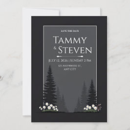 Convites Minimalist Nordic Forest Silhouette Wedding