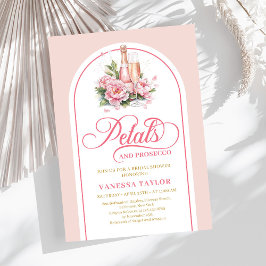 Convites Minimalist petals and prosecco invite boho arch