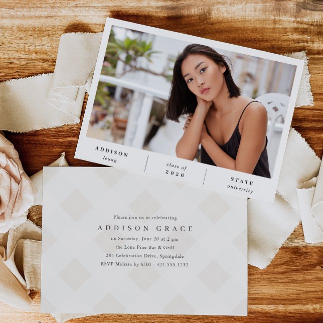 Convites Minimalist Photo Graduation Announcement & Invite (Criador carregado)