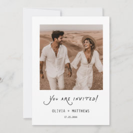 Convites Minimalist Photo Modern Wedding