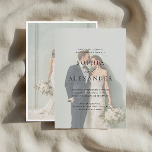 Convites Minimalist Photo Wedding Elegant Modern