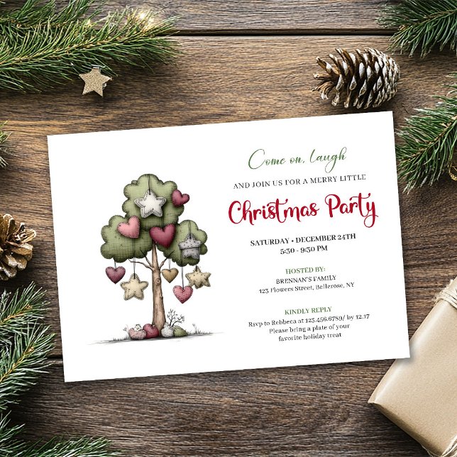 Convites Minimalist quirky tree Christmas party invitation (Minimalist quirky tree Christmas party invitation

)