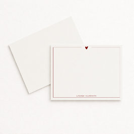 Convites Minimalist Red Heart Stationery Note Card